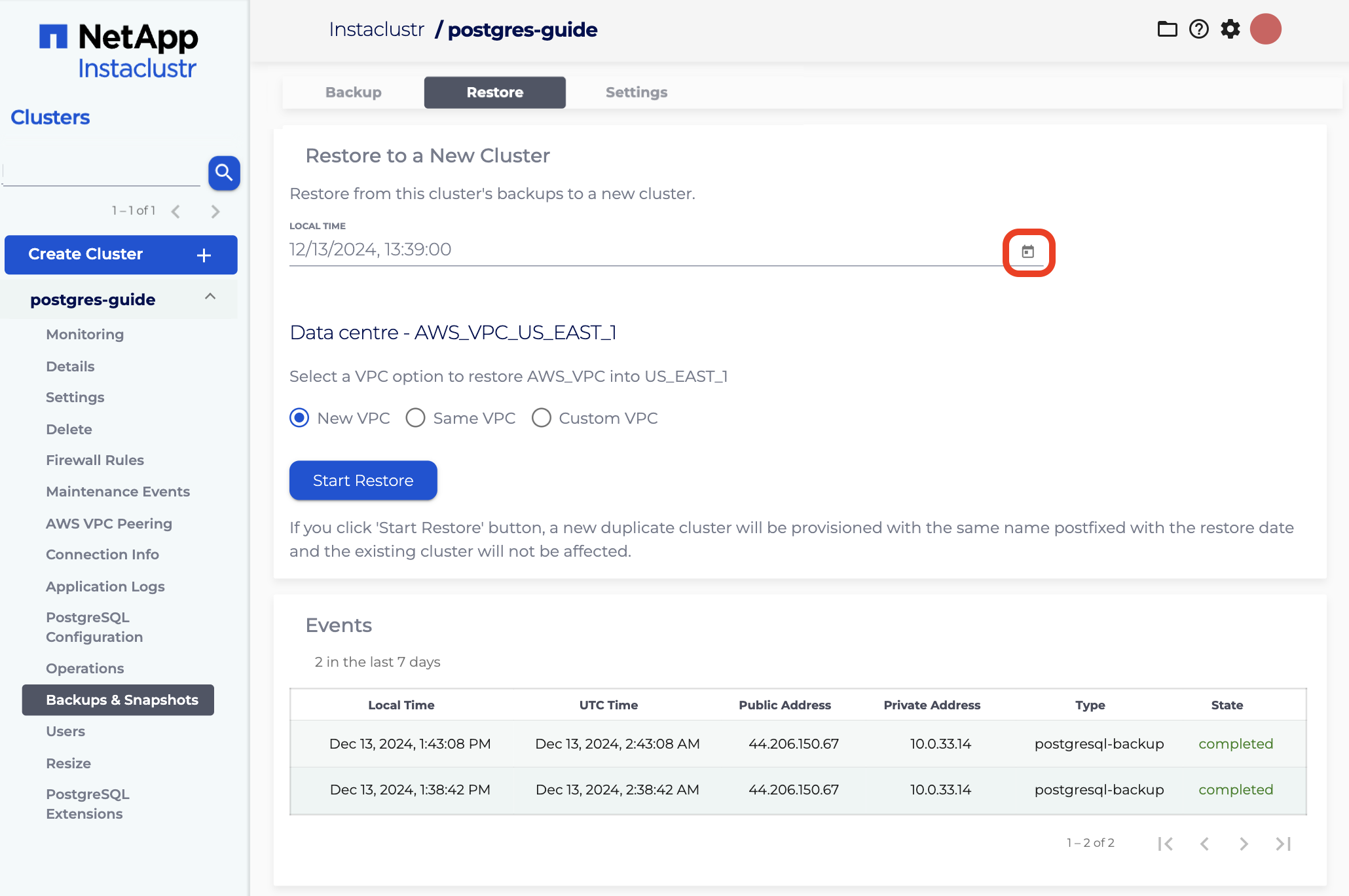 Press the little calendar icon on the right hand side of the Local Time date field