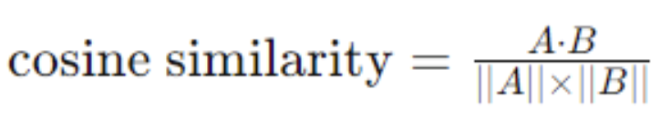 Cosine similarity formula
