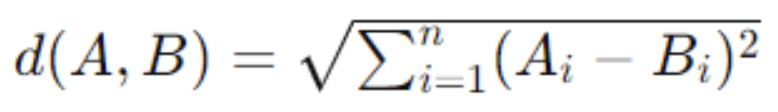 Euclidian distance formula