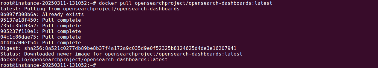 Docker Opensearch tutorial terminal screenshot