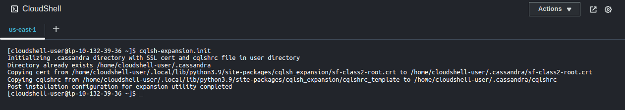 Create data - terminal view
