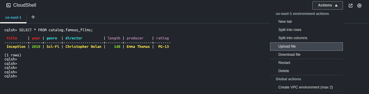 Insert multiple records - terminal view